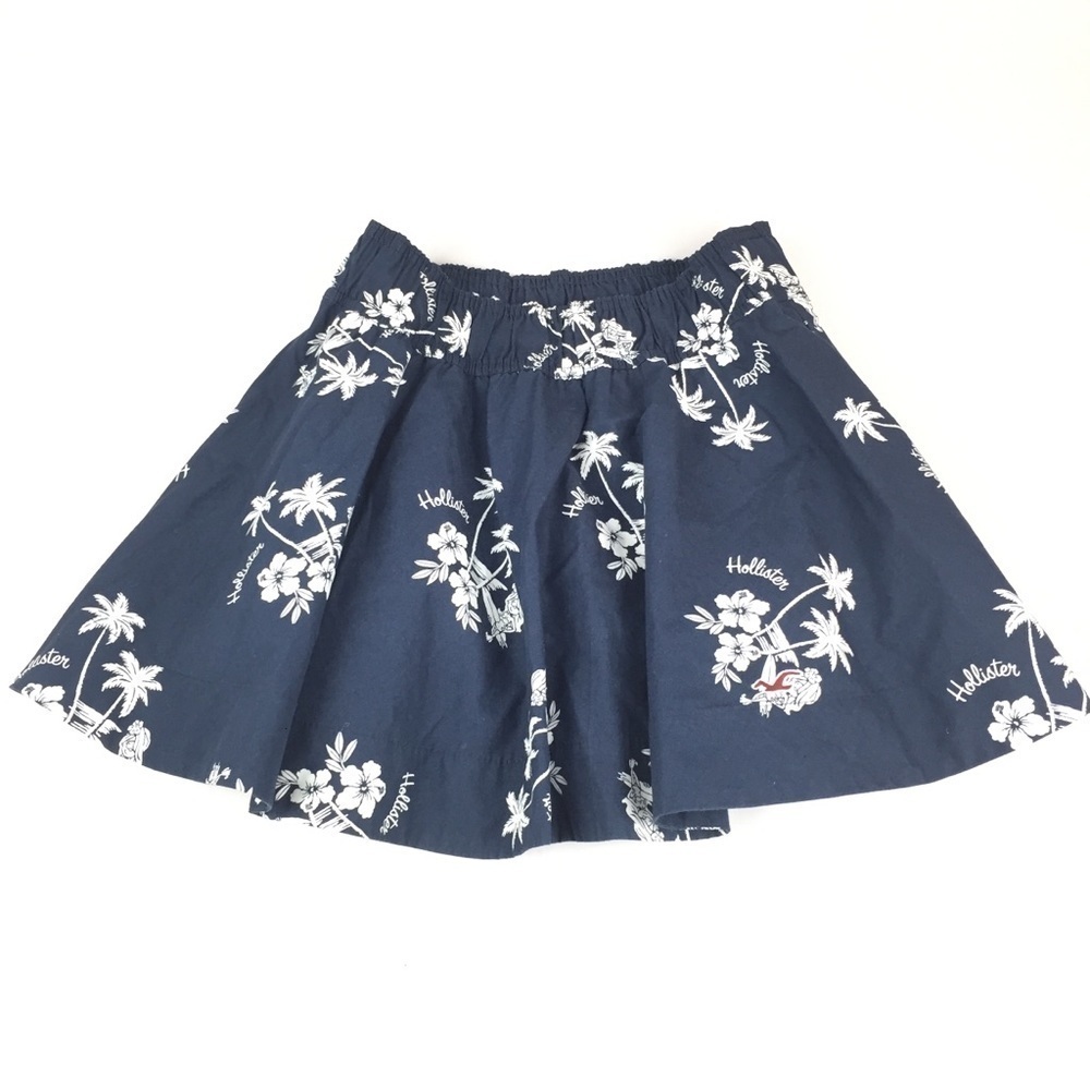 Hollister Navy White Girls Circle Skirt Sz Small